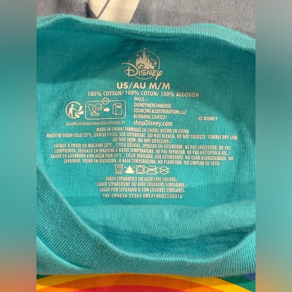 Men’s Med Mickey Mouse’s Sleeveless Aqua Pride Tank Top-Belong Believe Be Proud- - Picture 3 of 4
